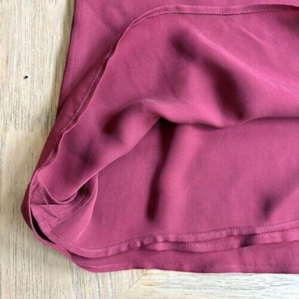 $328 REBECCA MINKOFF Zoey 100% Silk Beaded Top Merlot Cocktail Blouse SIZE 0 EUC - Picture 9 of 16